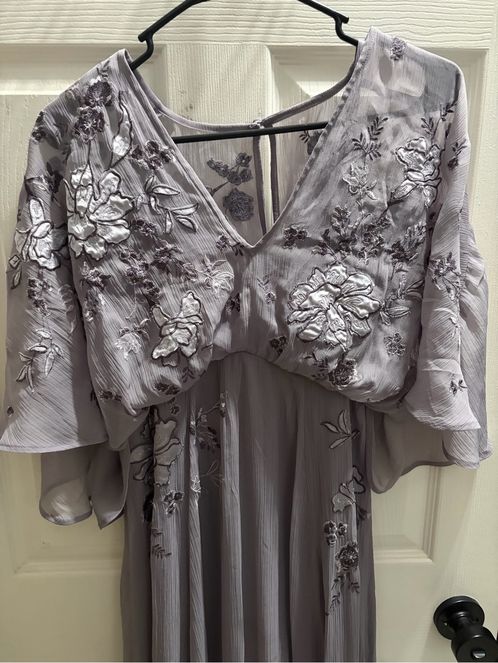 ASOS Lavender Floral Appliqué Maxi Dress